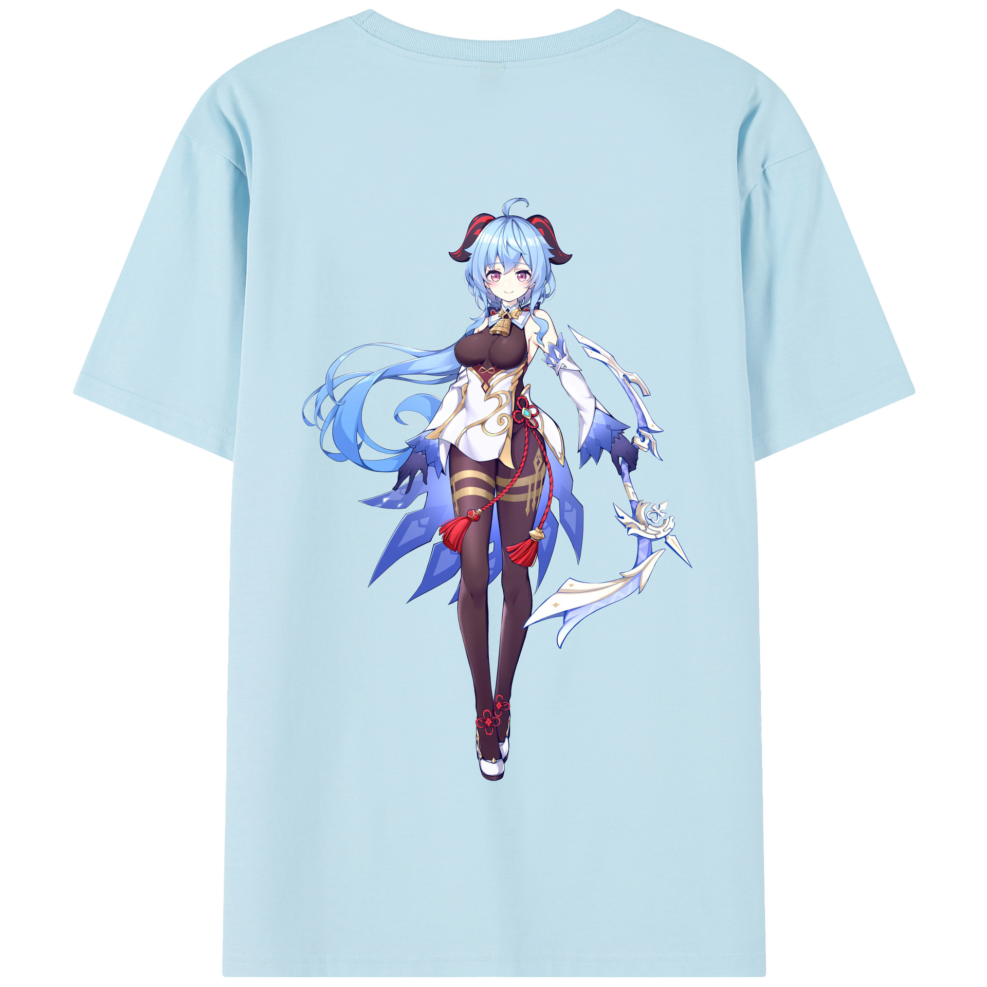 げんし神 甘雨 かんう genshin Ganyu 綿100％半袖Tシャツ（背面プリント）